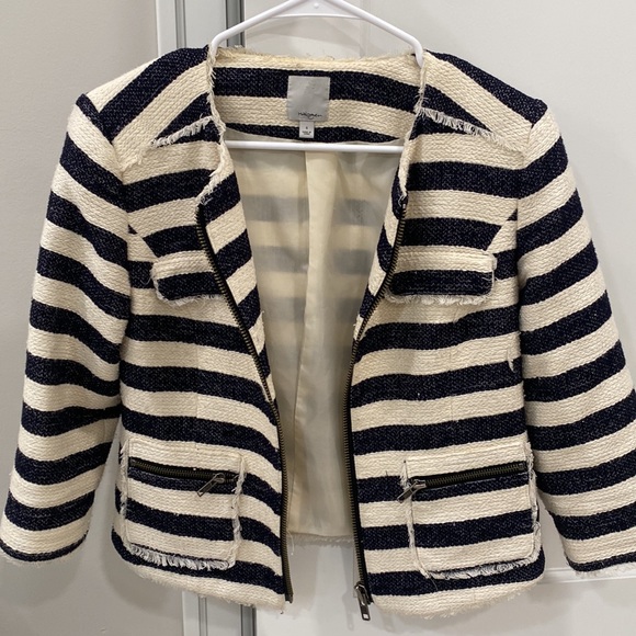 Blue and white striped Halogen zip jacket - Picture 3 of 4